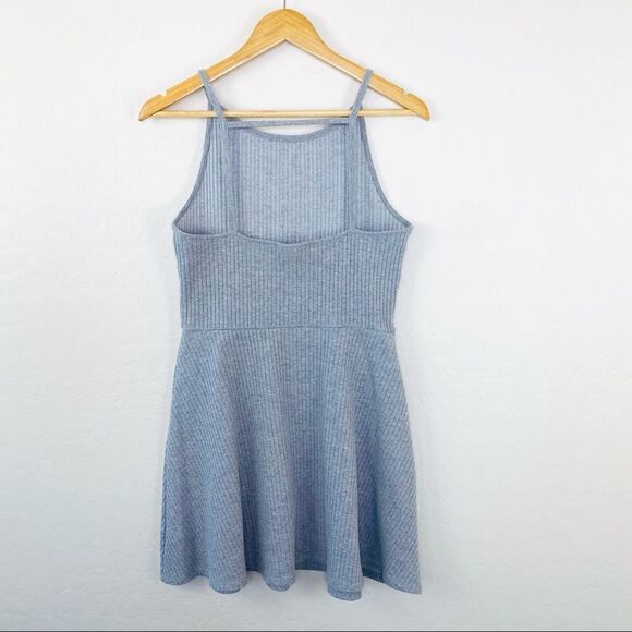 Topshop gray ribbed skater dress size 10 - Picture 5 of 10